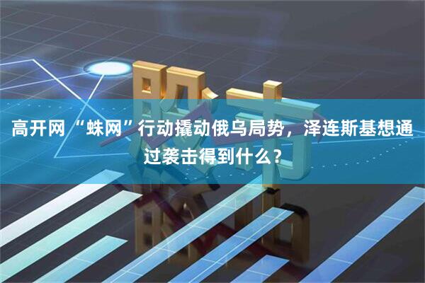 高开网 “蛛网”行动撬动俄乌局势，泽连斯基想通过袭击得到什么？
