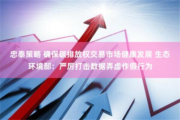 忠泰策略 确保碳排放权交易市场健康发展 生态环境部：严厉打击数据弄虚作假行为