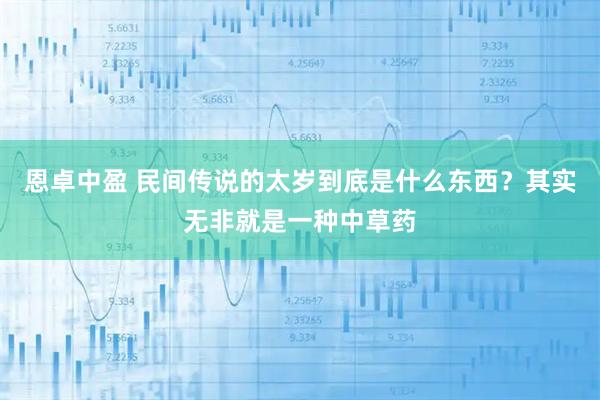 恩卓中盈 民间传说的太岁到底是什么东西?其实无非就是一种中草药